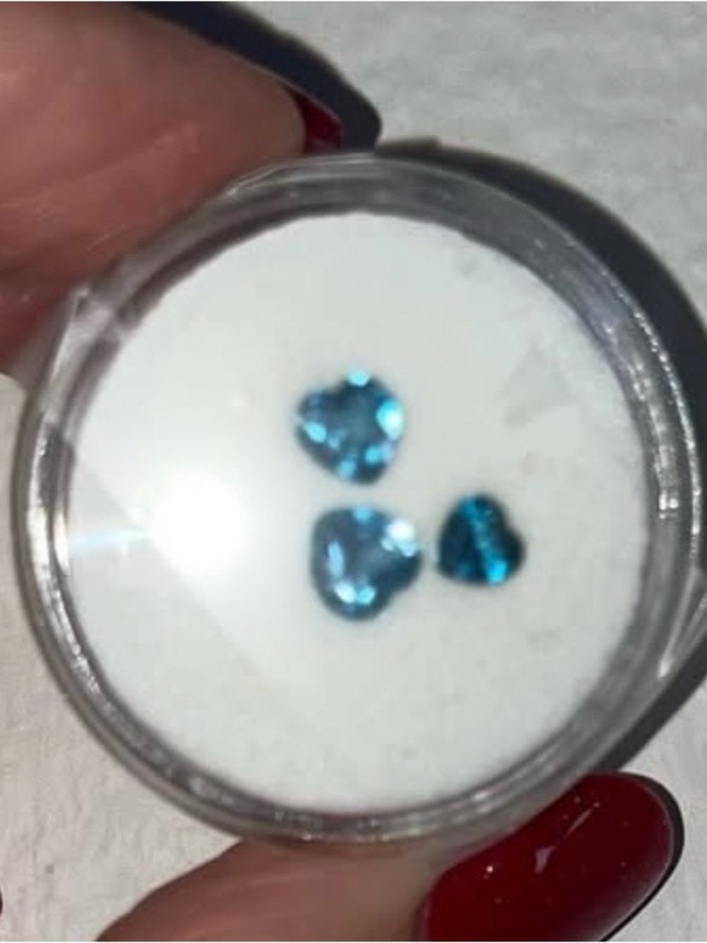 Topaz 3 heart shaped gemstones